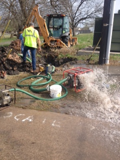 Public Works Working on a water leak