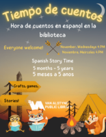 Spanish Story Time at the Library for November